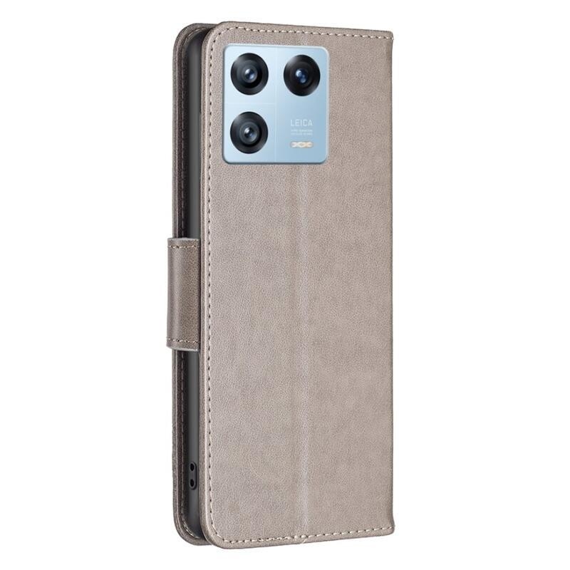 Pillangó könyv tok Xiaomi 13 Pro-hoz - szürke