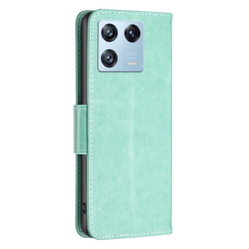 Pillangó könyv tok a Xiaomi 13 Pro-hoz - zöld