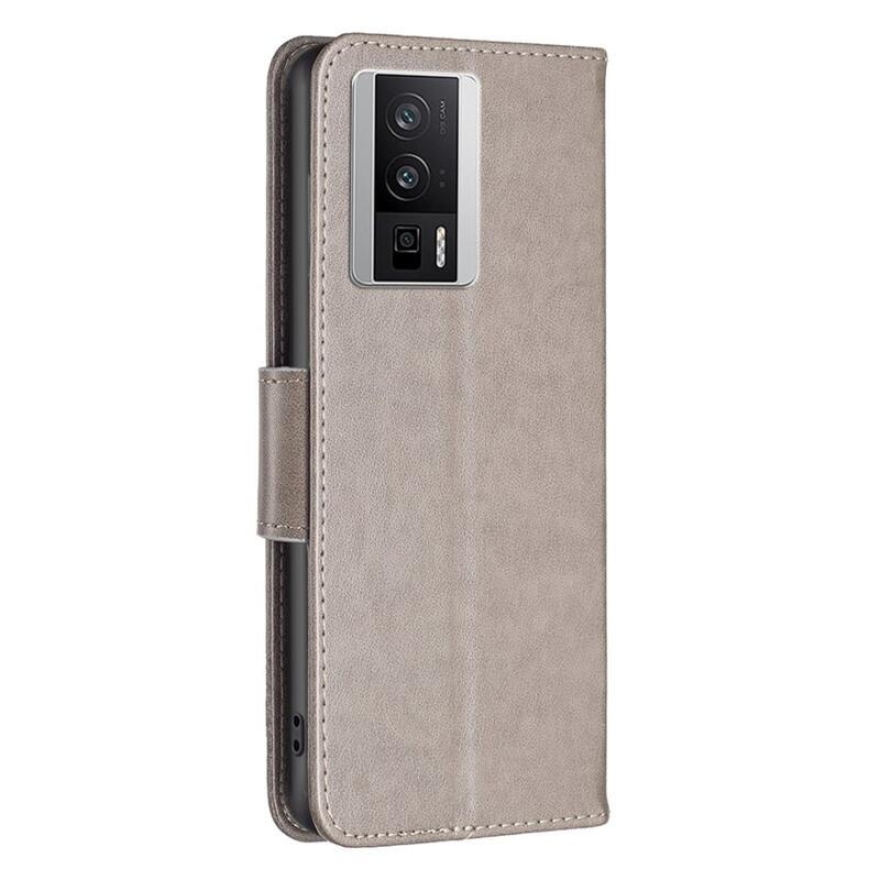 Pillangó könyv tok a Xiaomi Poco F5 Pro-hoz - szürke