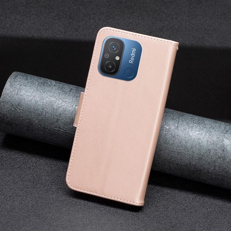 Pillangó könyv tok Xiaomi Redmi 12C-hez - rózsa arany