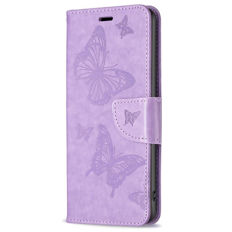 Pillangó könyv tok a Xiaomi Redmi Note 12 4G-hez - lila