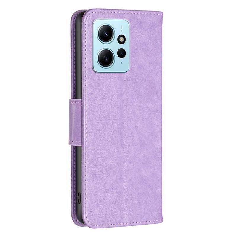 Pillangó könyv tok a Xiaomi Redmi Note 12 4G-hez - lila