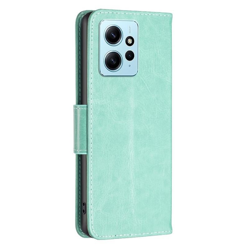 Pillangó könyv tok a Xiaomi Redmi Note 12 4G-hez - teáskék színű