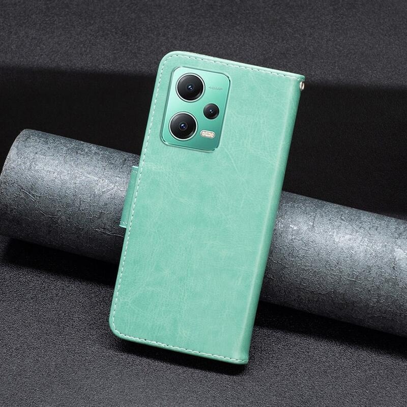 Pillangó könyv tok a Xiaomi Redmi Note 12 5G/Poco X5 5G számára - zöld