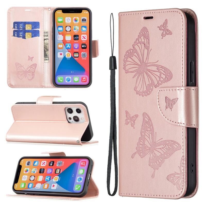 Pillangó könyv tok Xiaomi Redmi Note 12 Pro 5G/Poco X5 Pro 5G - rózsa arany