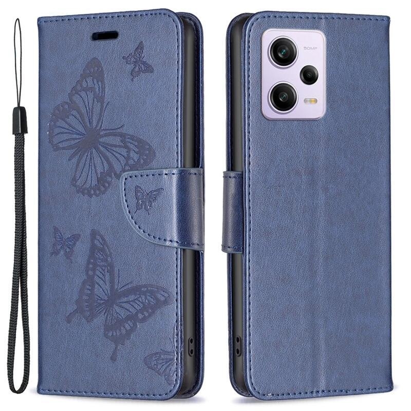 Pillangó könyv tok Xiaomi Redmi Note 12 Pro 5G/Poco X5 Pro 5G - sötétkék