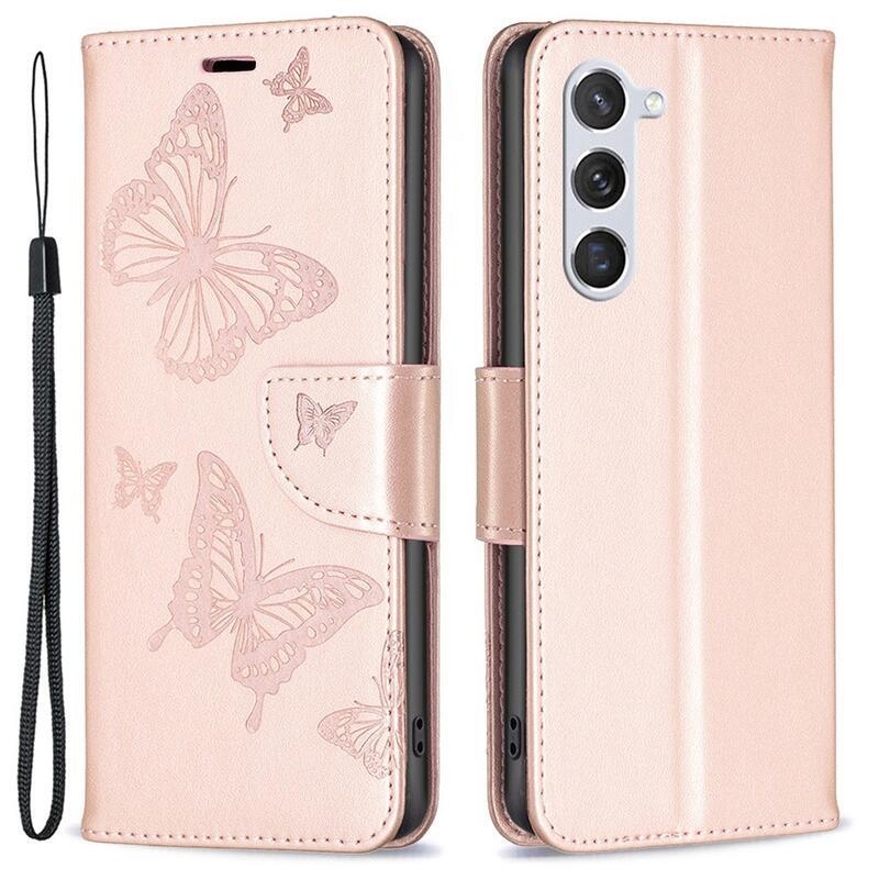 Pillangó pénztárca tok Samsung Galaxy S23-hoz - rózsa arany