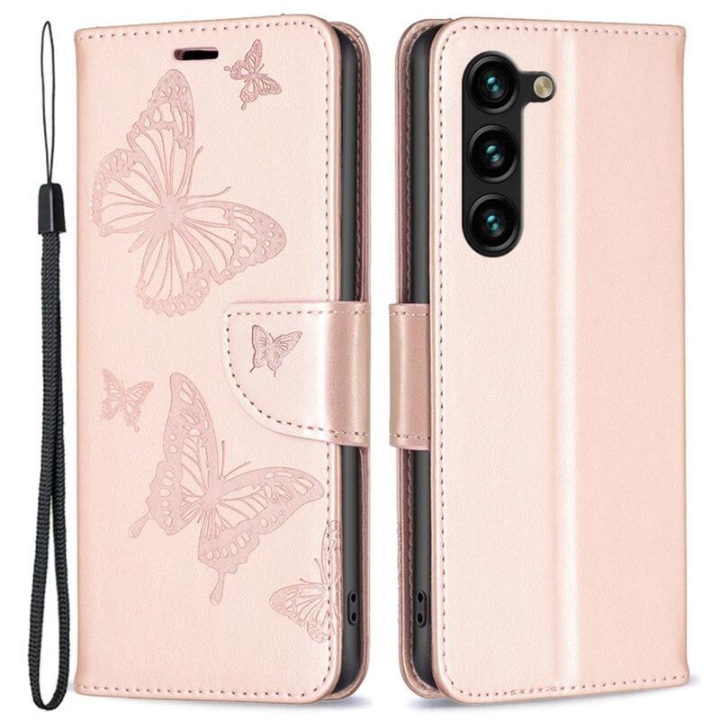 Pillangó pénztárca tok Samsung Galaxy S23+ készülékhez - rózsa arany