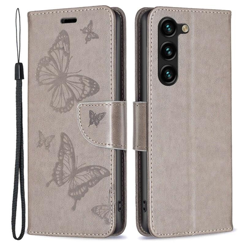 Pillangó pénztárca tok Samsung Galaxy S23+ készülékhez - szürke