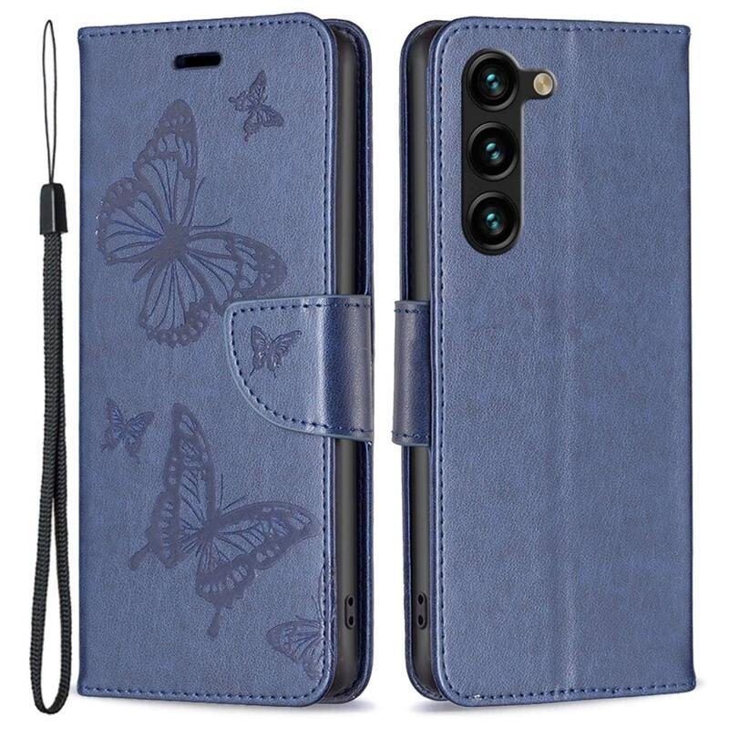 Pillangó pénztárca tok Samsung Galaxy S23+ készülékhez - sötétkék