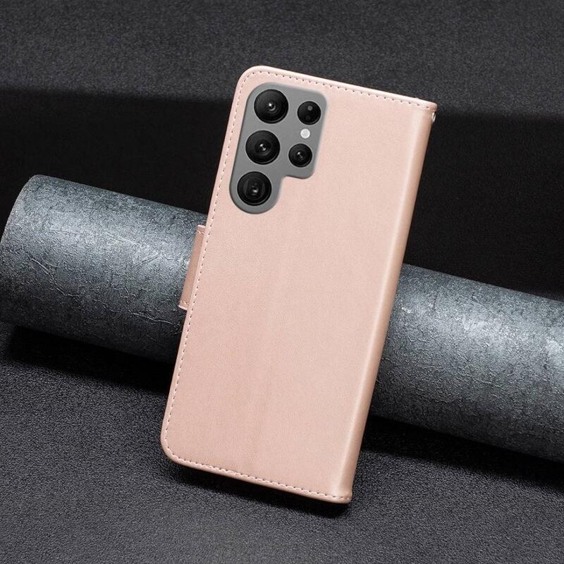 Pillangó pénztárca tok Samsung Galaxy S23 Ultra - rózsaarany