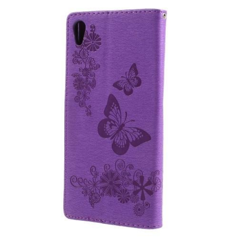 Pillangó pénztárca tok Sony Xperia XA 1 Ultra készülékhez - lila