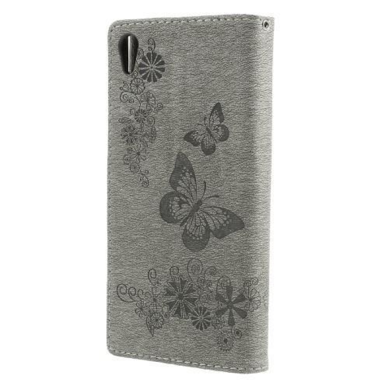 Pillangó pénztárca tok Sony Xperia XA 1 Ultra készülékhez - szürke