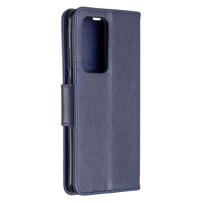 Pillangó PU bőr pénztárca tok a Huawei P40 Pro-hoz - kék