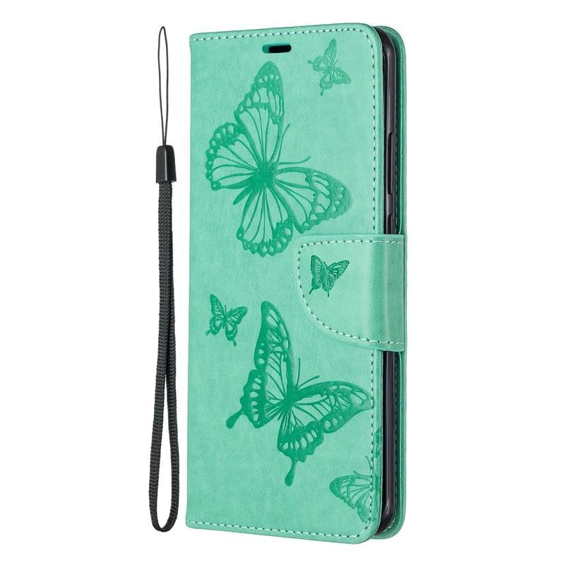 Pillangó PU bőr pénztárca tok a Huawei P40 Pro-hoz - zöld