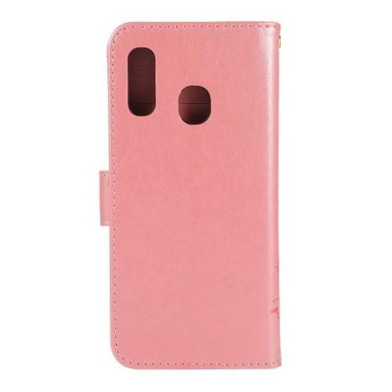 Pillangó PU bőr pénztárca tok Samsung Galaxy A20e - rózsaarany