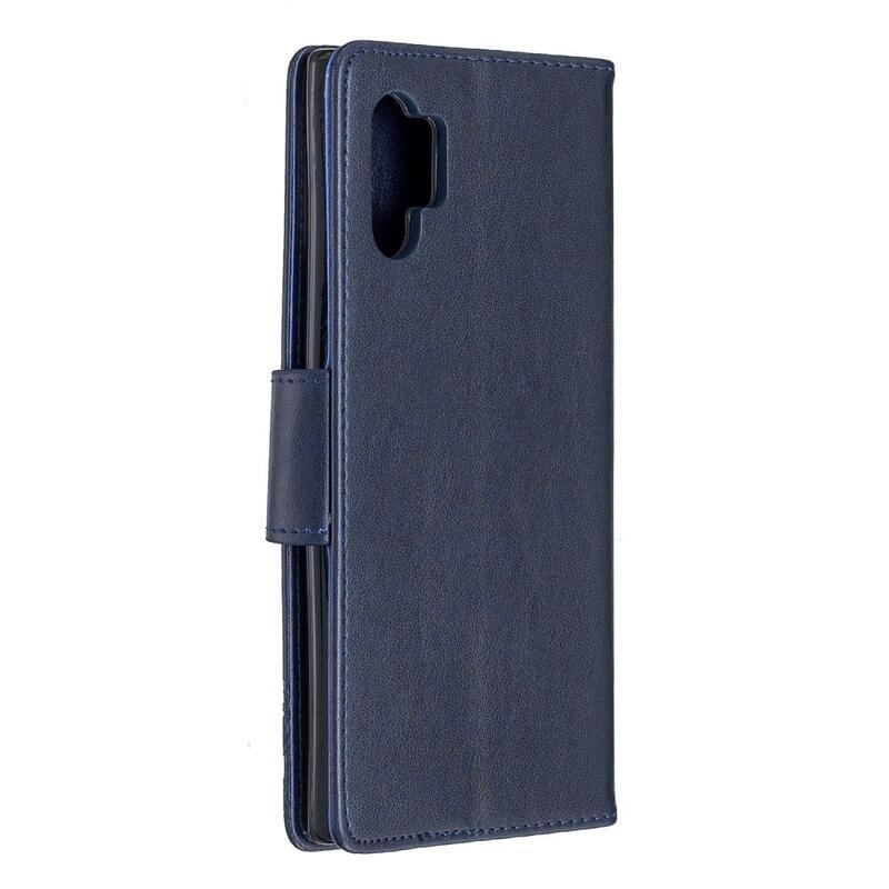 Pillangó PU bőr pénztárca tok Samsung Galaxy Note 10 Plus-hoz - kék