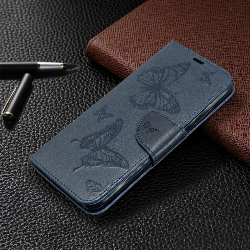 Pillangó PU bőr pénztárca tok Xiaomi Redmi 8A-hoz - kék