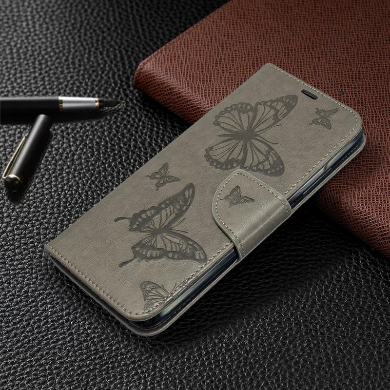 Pillangó PU bőr pénztárca tok Xiaomi Redmi 8A - szürke