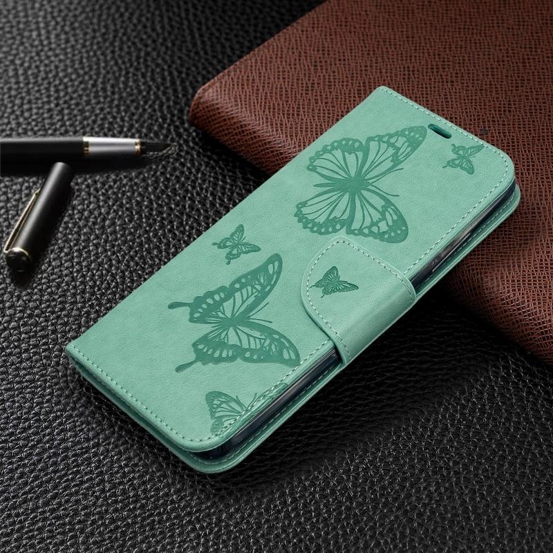 Pillangó PU bőr pénztárca tok Xiaomi Redmi 8A-hoz - zöld