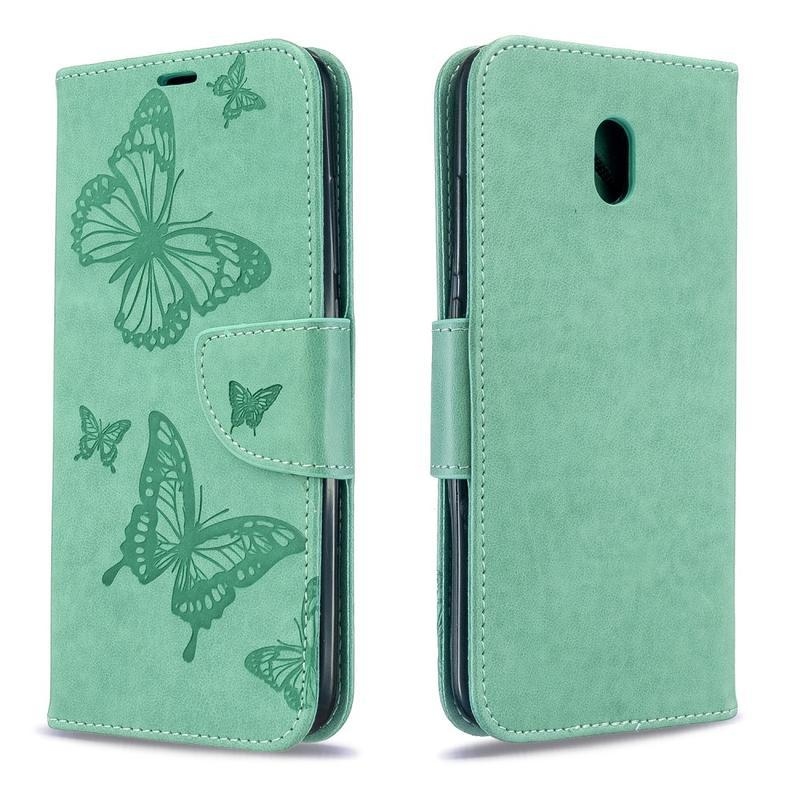 Pillangó PU bőr pénztárca tok Xiaomi Redmi 8A-hoz - zöld