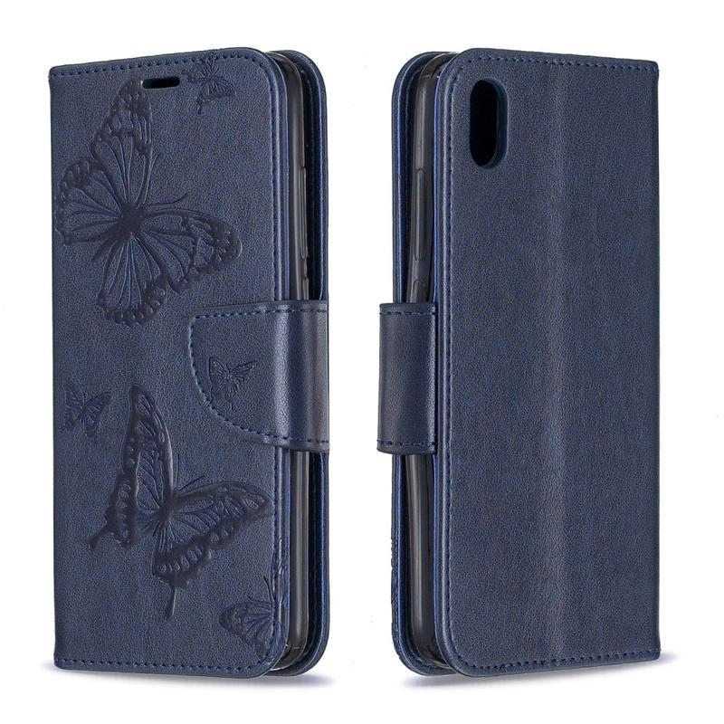 Pillangó PU bőr tok Xiaomi Redmi 7A - sötétkék