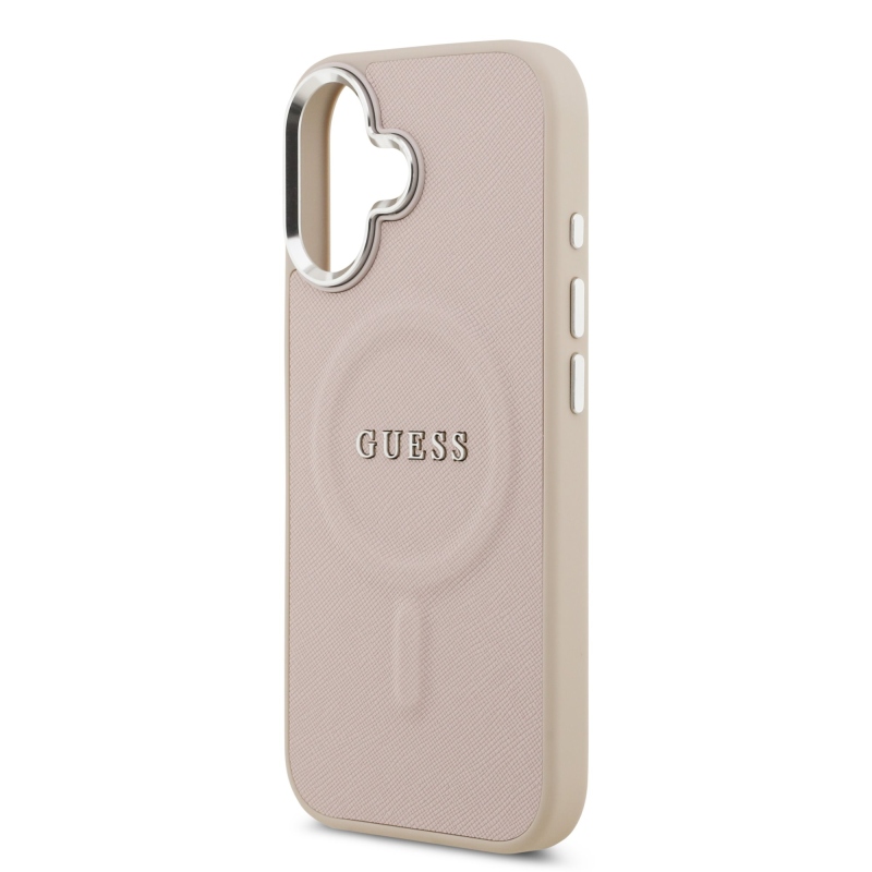 Guess PU Saffiano MagSafe MagSafe hátlap iPhone 17 rózsaszínű borítóhoz