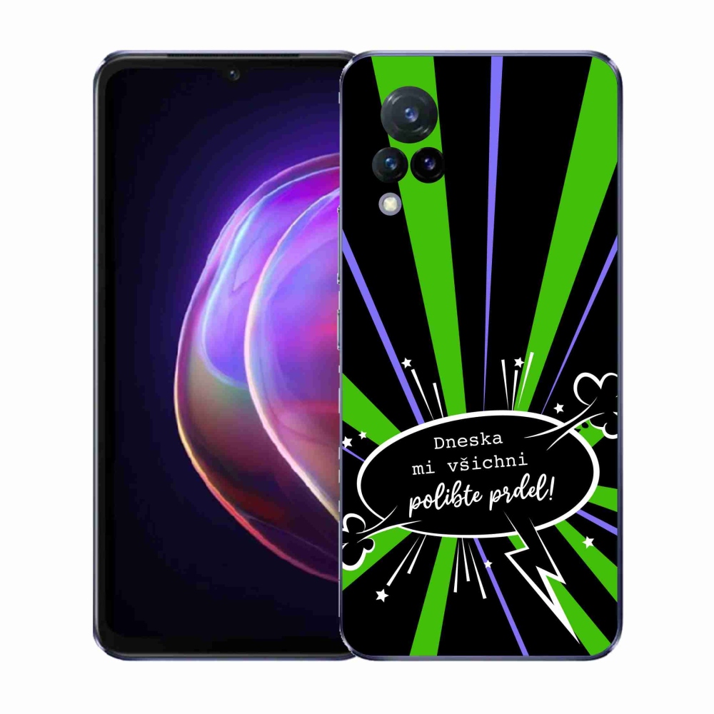 Gél borító mmCase a Vivo V21 4G/5G készülékhez - vicces szöveg 15 fekete háttérrel