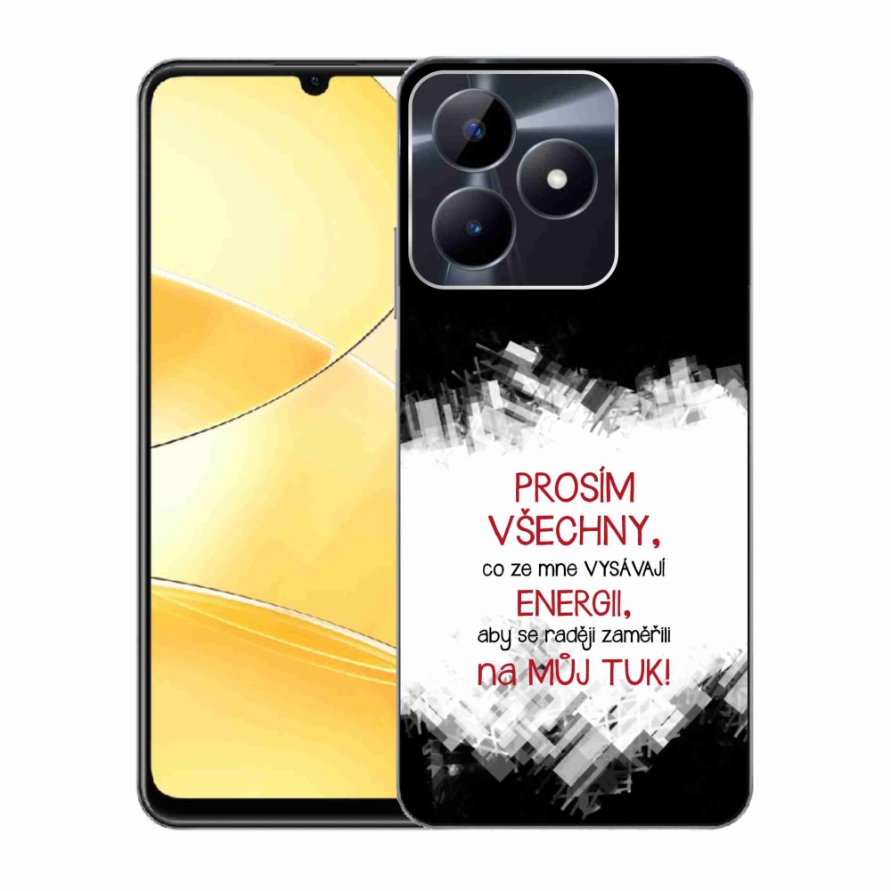 Zselés borító mmCase a Realme C51/C53 készülékhez - vicces szöveg 1 piros