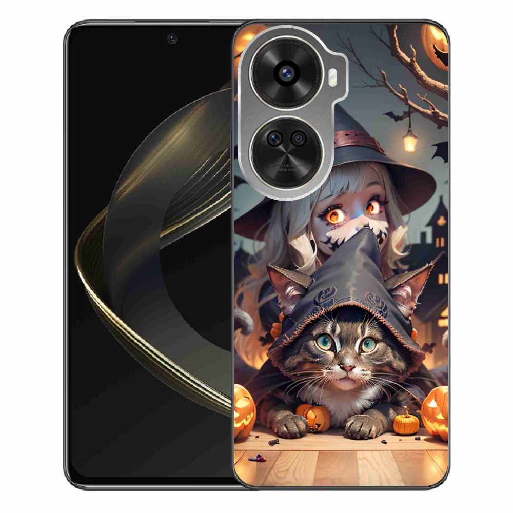 Gél borítás mmCase a Huawei Nova 12 SE számára - boszorkány macskával