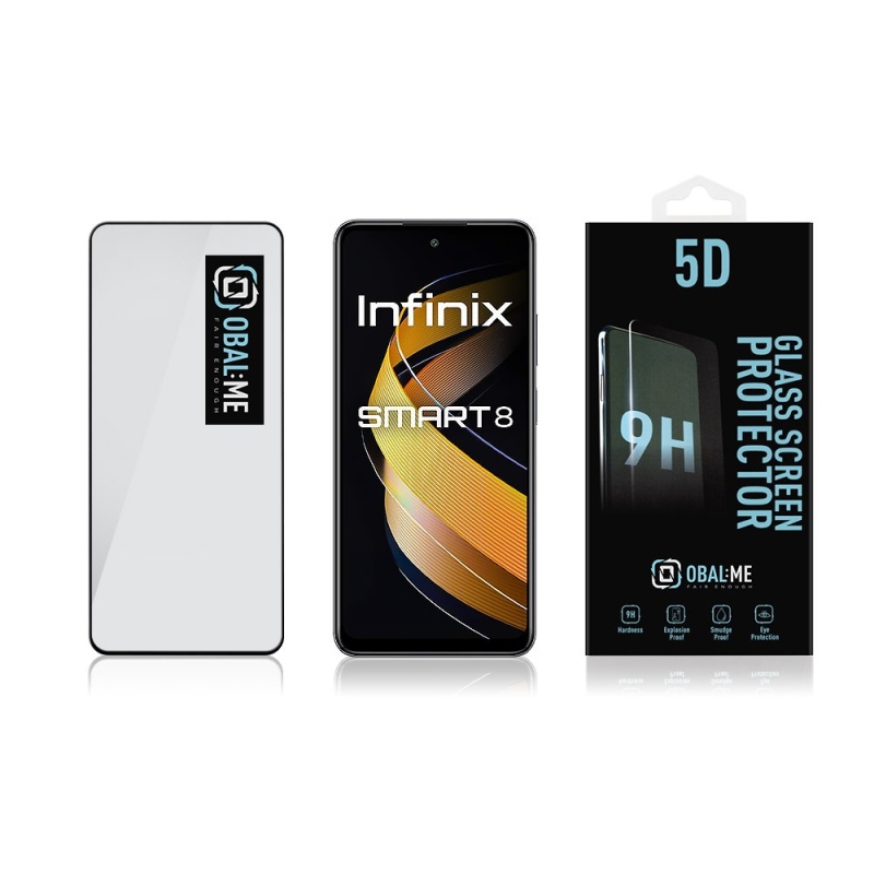 CSOMAG:ME 5D edzett üveg Infinix Smart 8 Fekete
