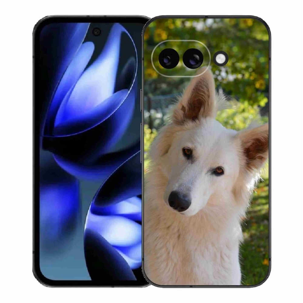 Gél borítás mmCase a Google Pixel 9a számára - Fehér svájci juhász 1