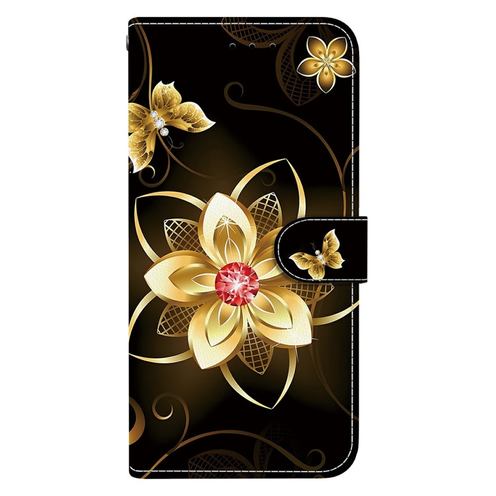 Sokoldalú könyvtáska Samsung Galaxy A06 4G - arany virág