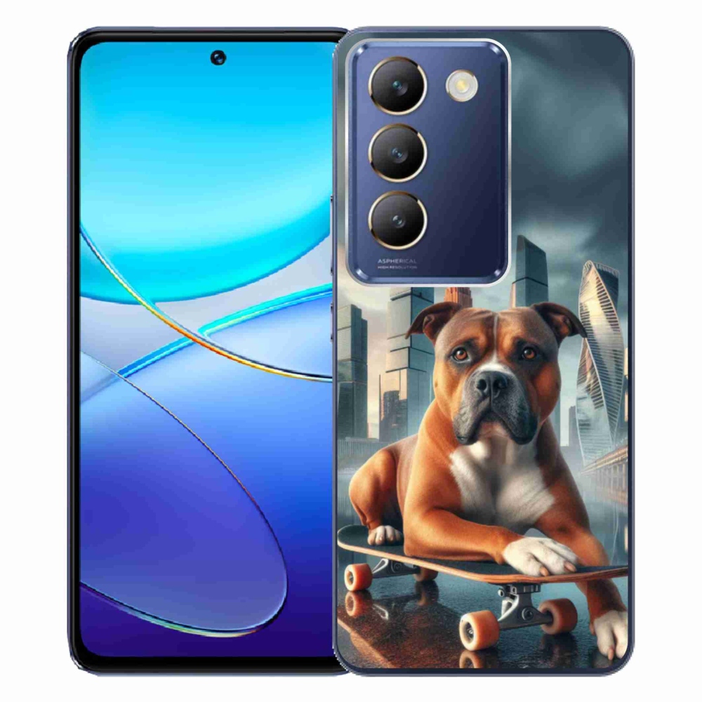 Gél borítás mmCase a Vivo V40 SE 4G/5G készülékhez - kutya a gördeszkán