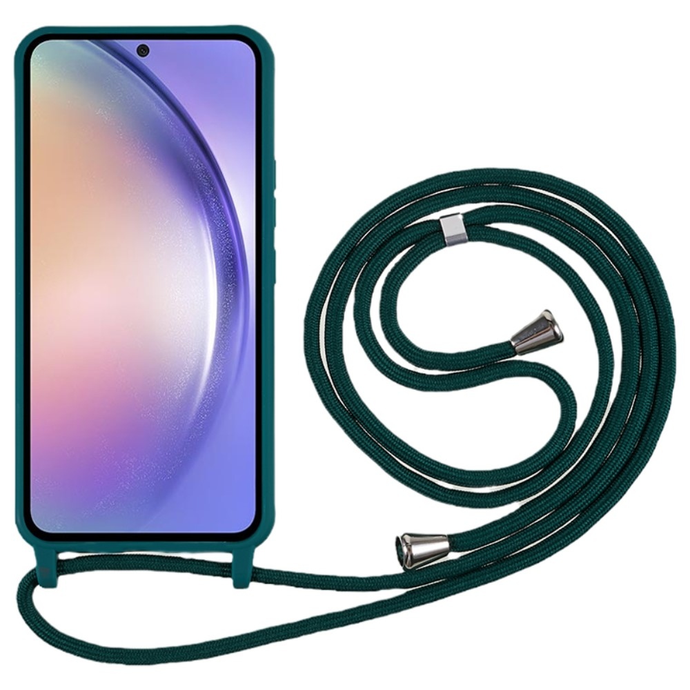 Zsinórral ellátott zselés tok Samsung Galaxy A36 5G-hez - sötétzöld