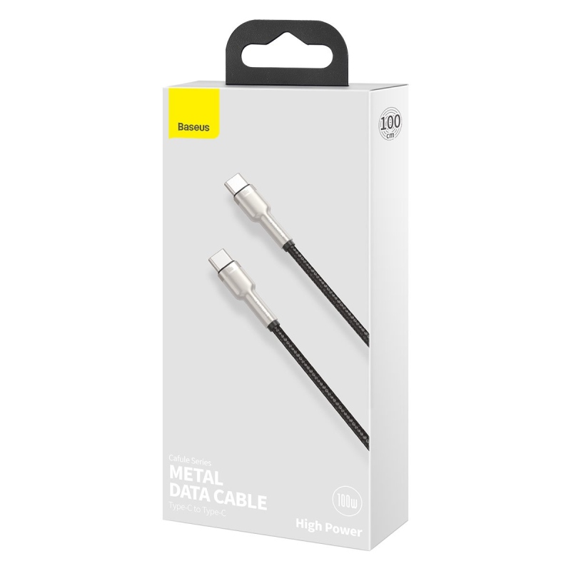 Baseus Cafule Metal sorozatú adatkábel USB-C - USB-C 100W 1m fekete