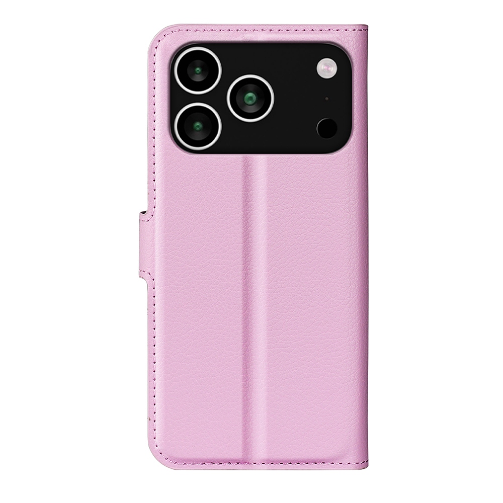 Litchi könyvtáska iPhone 17 Pro készülékhez - rózsaszín