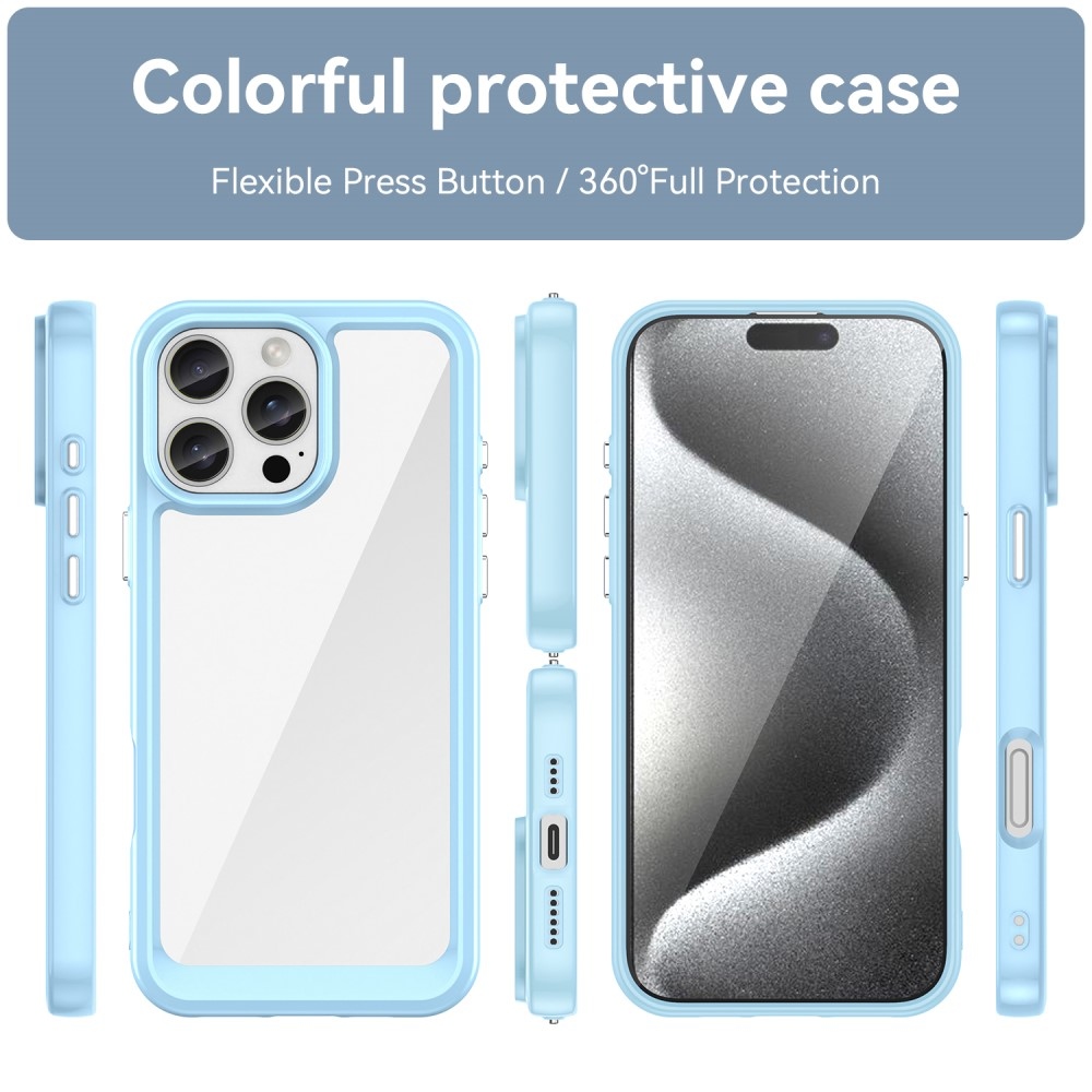 Gél tok fix hátlappal iPhone 16 Pro Max készülékhez - kék