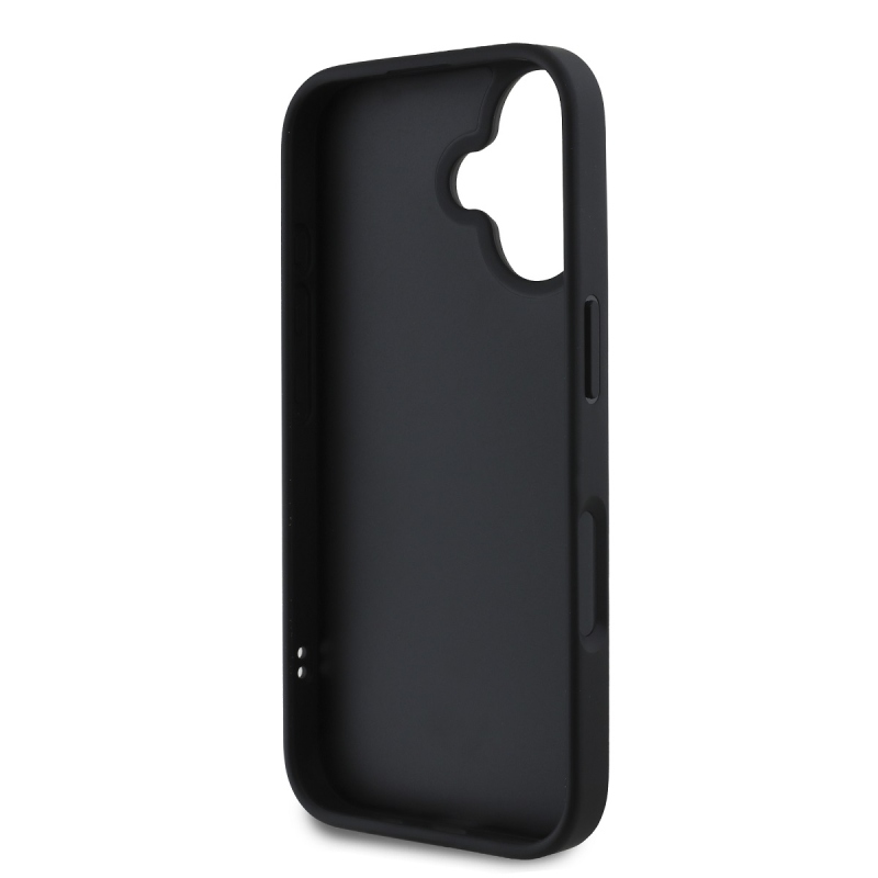 Karl Lagerfeld 3D gumiból készült Karl és Choupette hátlap iPhone 16 Plus készülékhez Fekete