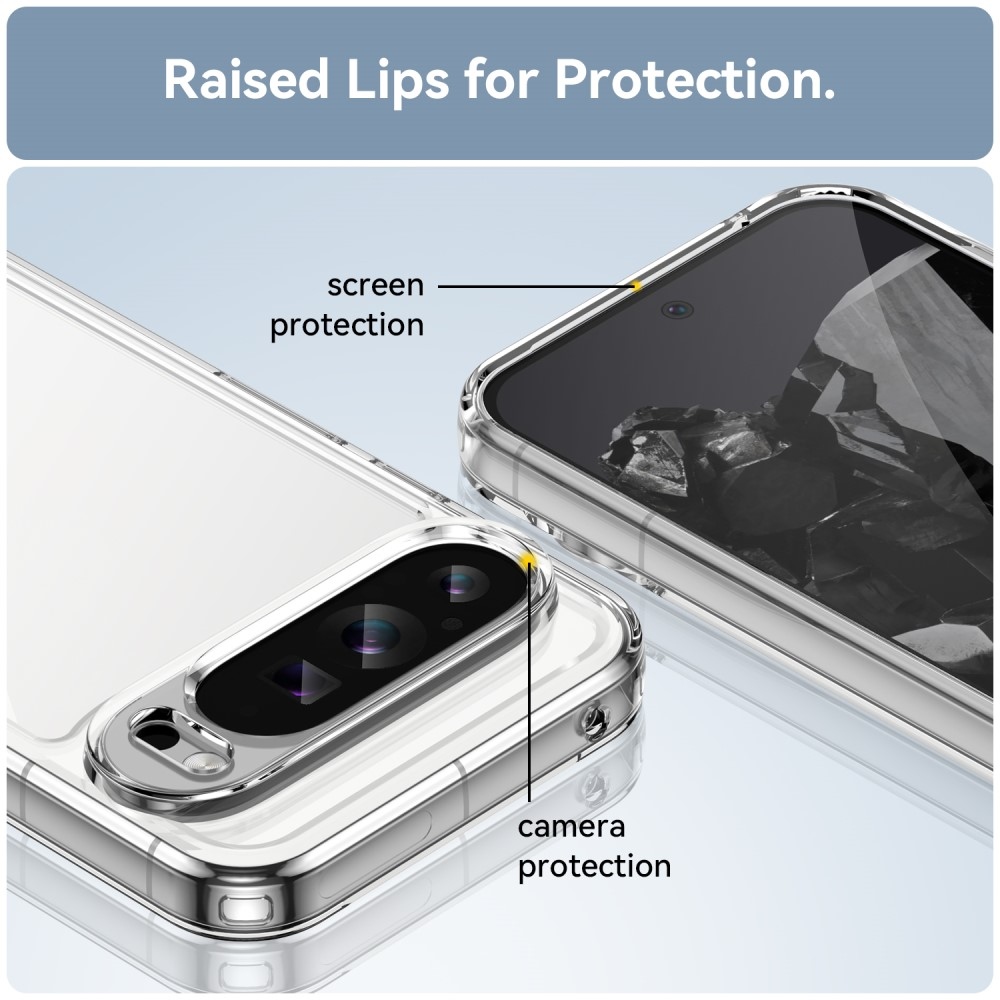 Gél tok rögzített hátlappal a Google Pixel 9 Pro XL-re - átlátszó