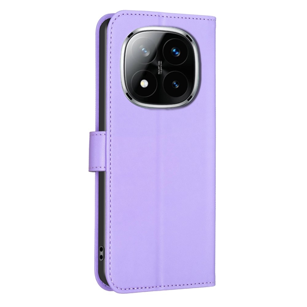 Clover könyv tok Xiaomi Redmi Note 14 Pro-hoz - lila
