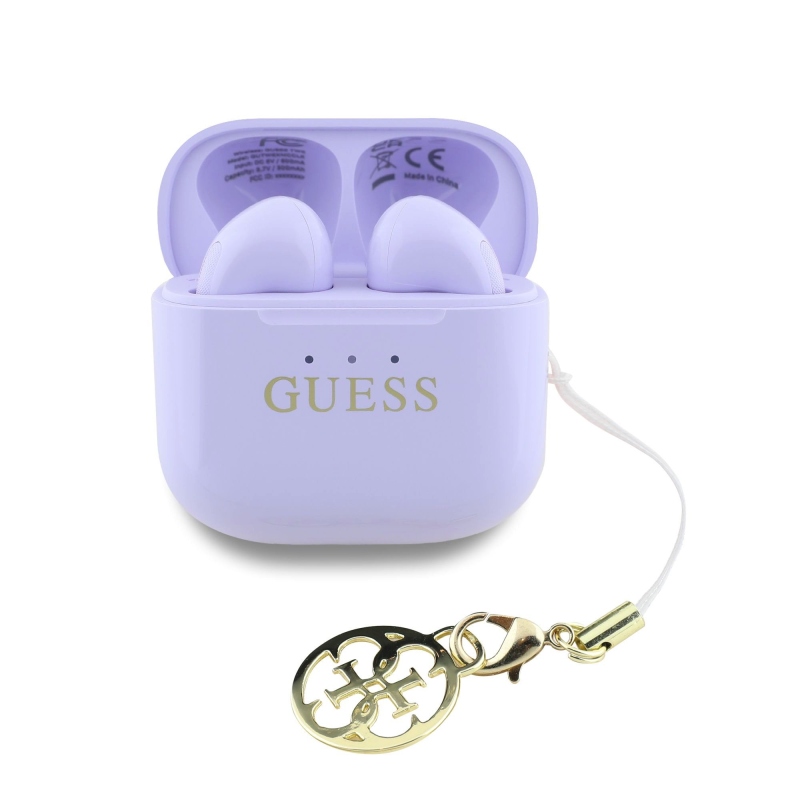 Guess Classic Logo Charm TWS vezeték nélküli fejhallgató lila