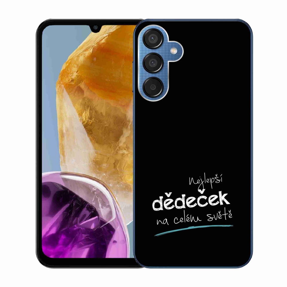 Gél borító mmCase Samsung Galaxy M15 5G - a legjobb nagypapa 3 fekete háttérrel