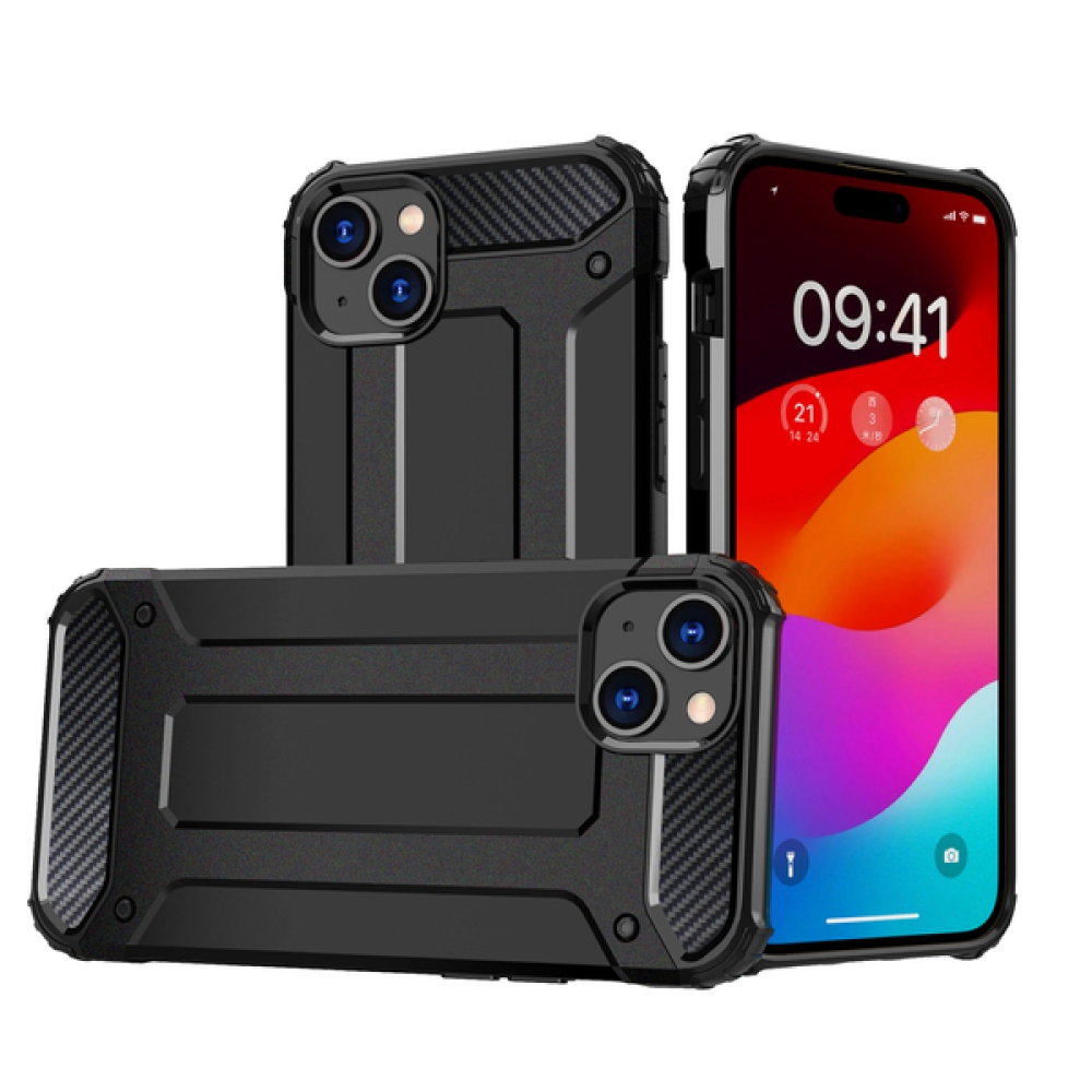 Armor tartós hibrid borítás iPhone 15 készülékhez - fekete