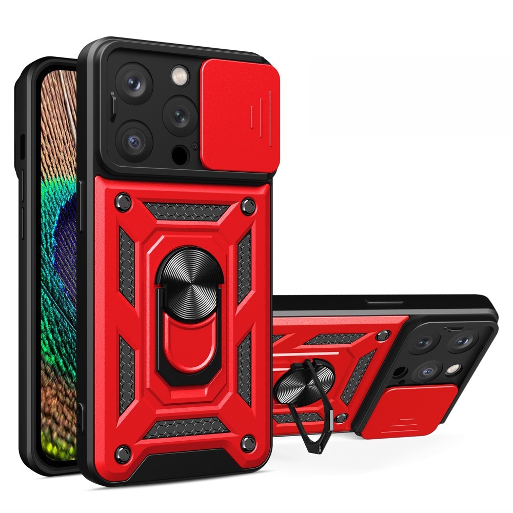 Tartós csúszásbiztos borítás iPhone 15 Pro készülékhez - piros