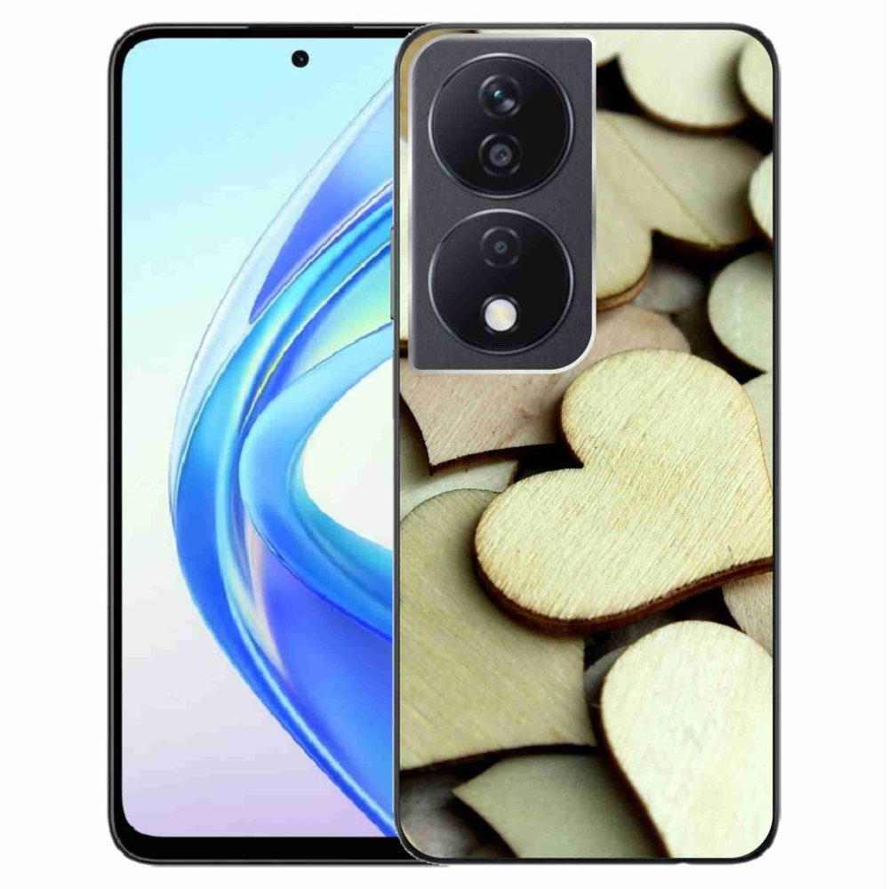 Zselés borítás mmCase a Honor X7b/Honor 90 Smart készülékhez - fából készült szívek