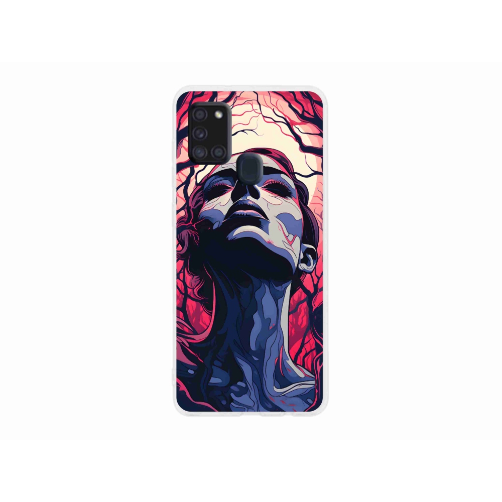 Gél borítás mmCase Samsung Galaxy A21s - absztrakt arc