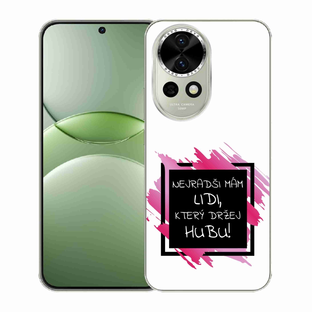Gél borító mmCase a Huawei Nova 13 5G számára - vicces szöveg 7 fekete és fehér háttérrel
