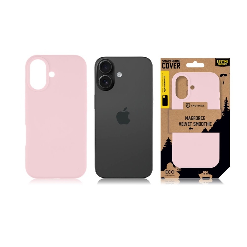 Taktikai MagForce bársony Smoothie borító Apple iPhone 17 rózsaszín párduchoz