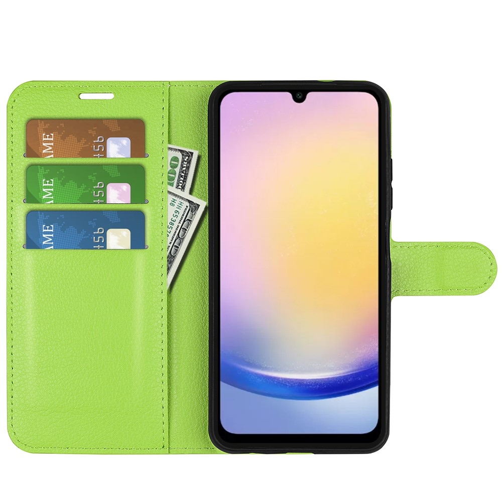 Litchi könyv tok Samsung Galaxy A26 5G - zöld